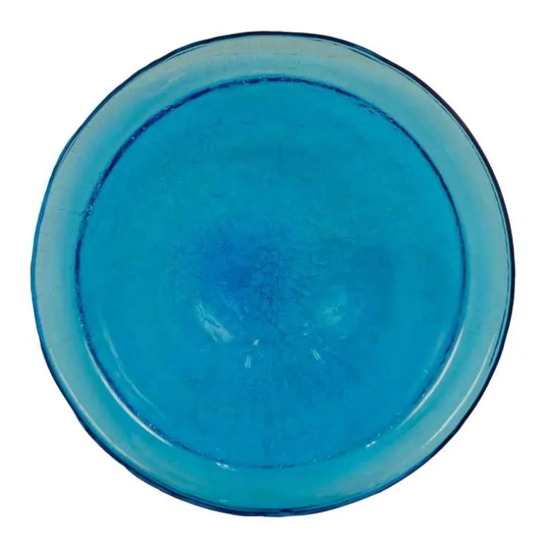 Crackle Glass Birdbath with Garden Stake