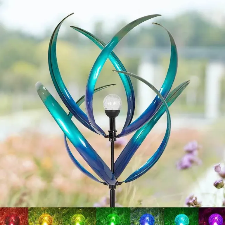 Dawn Magnolia Solar Color Change LED Wind Spinner