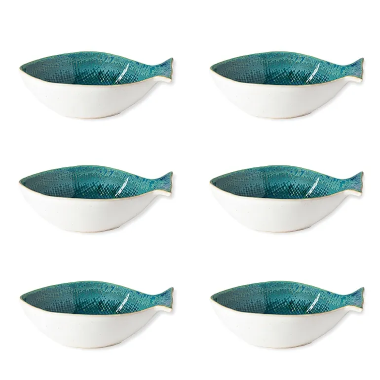 Dori Dourada 6" Bowls, Set of 6 (blue)