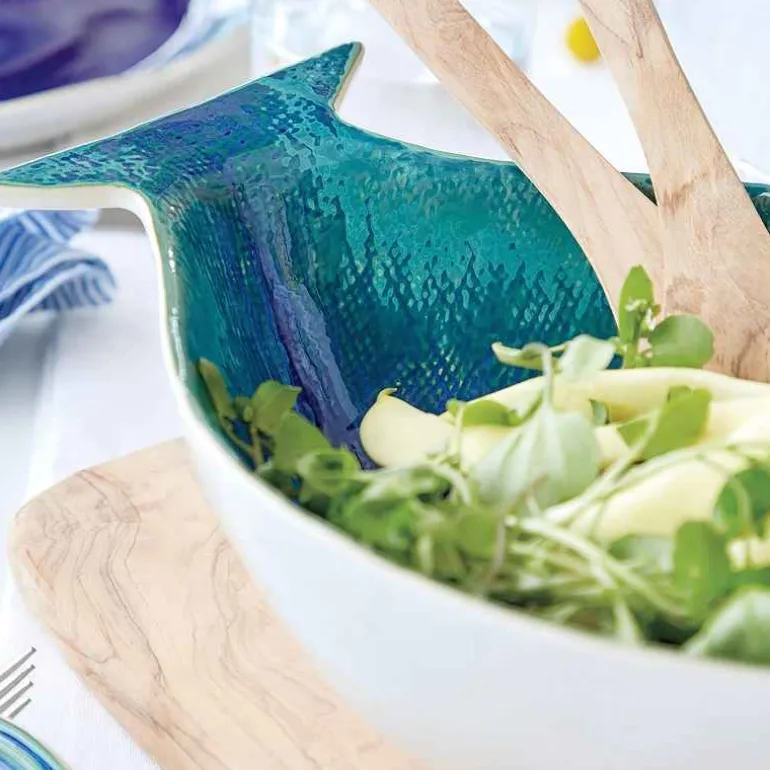 Dori Dourada 12" Serving Bowl (blue)