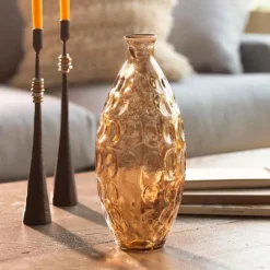 Dune Tall Recycled Dimpled Glass Vase, 12