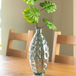 Dune Tall Recycled Dimpled Glass Vase, 12