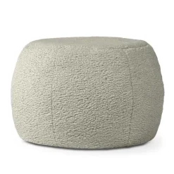 Ellis Boucle Pouf - Smoke