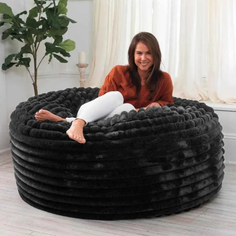 Extra Large Bean Bag Chair, 5' - Black