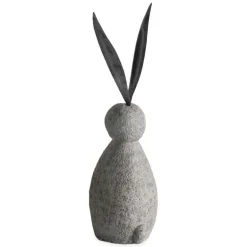 Faux Stone and Metal Rabbit Sculpture, Short