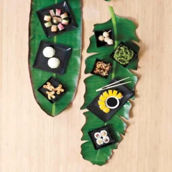 Faux Tropical Leaf Runner