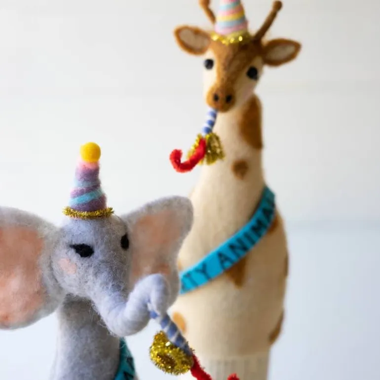 Felt Party Animals Bottle Toppers, Set of 3