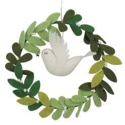 Felt Wreath with Hanging Peace Dove