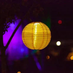Festival Nylon Solar Lantern - Yellow