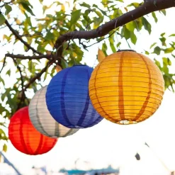 Festival Nylon Solar Lantern - Yellow