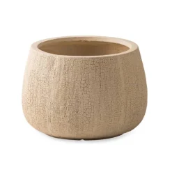Fiber Clay Planters, Set of 2 - Taupe