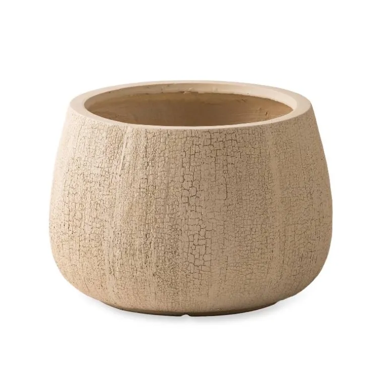 Fiber Clay Planters, Set of 2 - Taupe