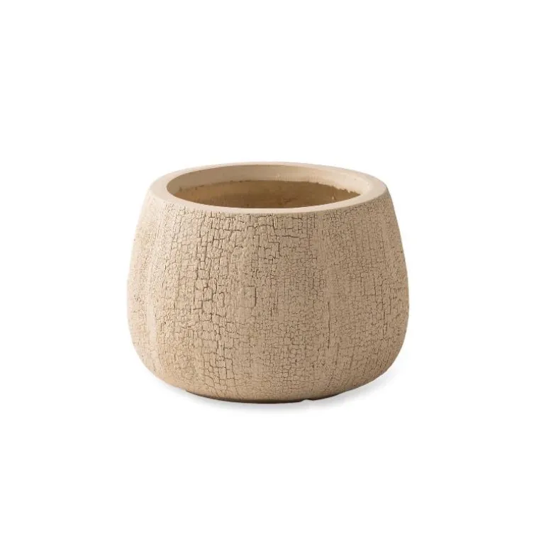 Fiber Clay Planters, Set of 2 - Taupe