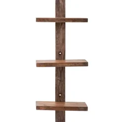 Floating Vertical Wall Shelf, 3-Shelf - Ebony