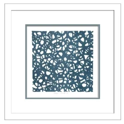 Framed Abstract Paper Wall Art - Blue Coral Set of 2