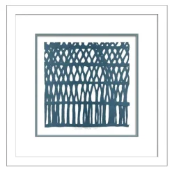Framed Abstract Paper Wall Art - Blue Coral Set of 2