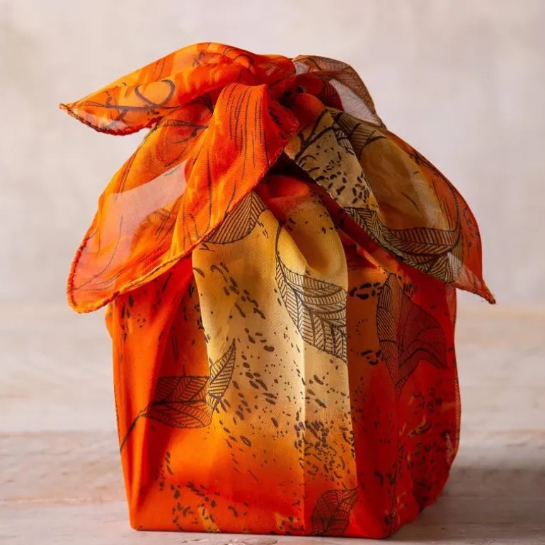 Furoshiki-Style Sari Fabric Gift Wrap, Set of 6