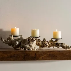 Gamma Wood Candle Holder
