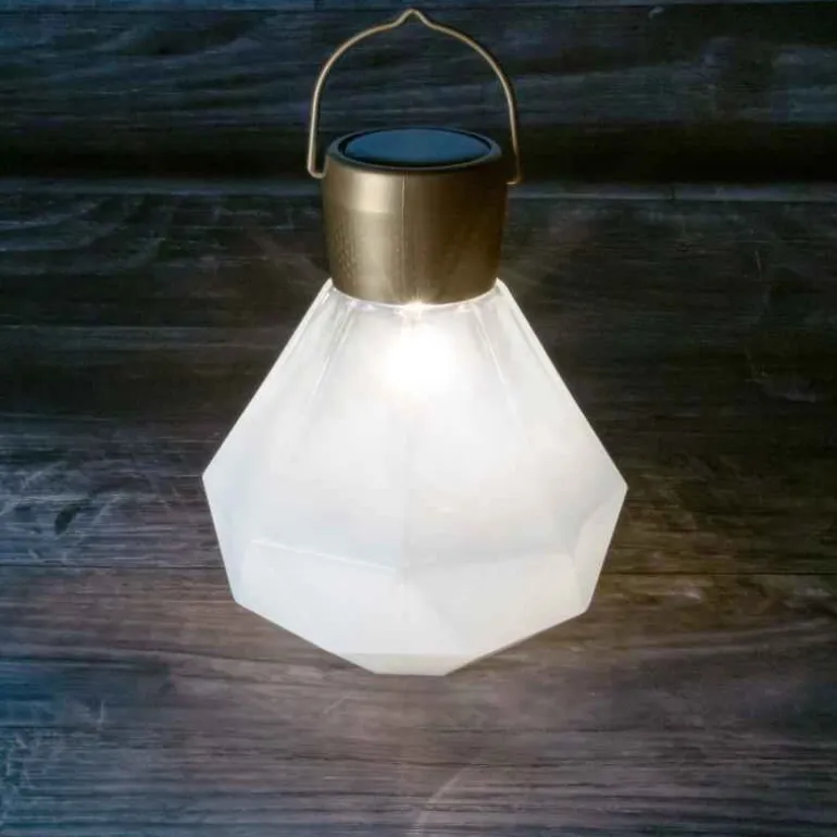 Gem Glass Solar Light - White