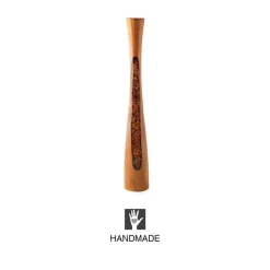 Glass Infused Teak Candle Holder, Tall - Gold