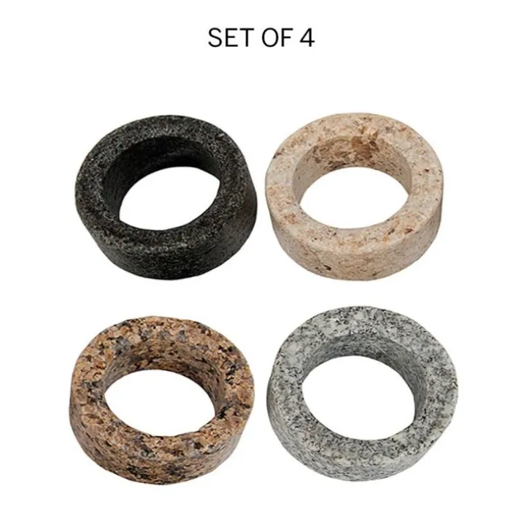 Granite Napkin Rings, Set of 4