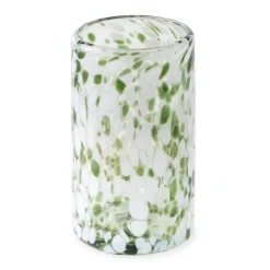 Green and White Recycled Pint Glassware, Set of 4