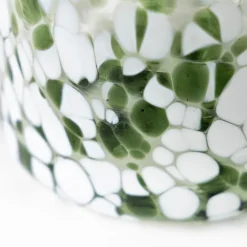 Green and White Recycled Tumbler Glassware, Set of 4