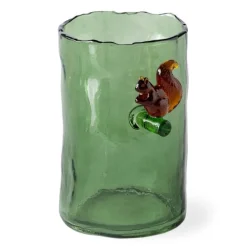 Green Glass Hurricane with Squirrel, 6