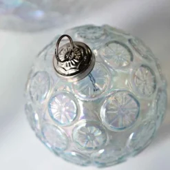 Hand-Blown Luster Glass Ornament Box, Set of 9