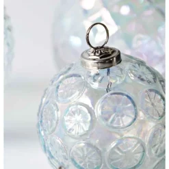 Hand-Blown Luster Glass Ornament Box, Set of 9