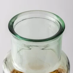 Hand-Blown Recycled Amber Vase, 11