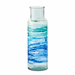 Hand-Blown Recycled Coastal Vase, Tall
