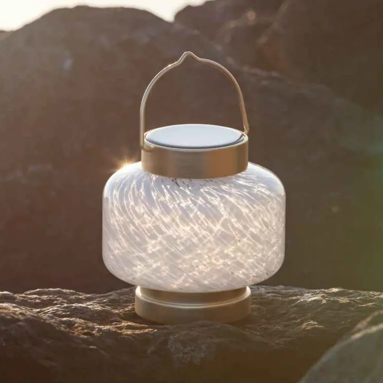 Hand-blown Solar Boater Lantern - Square