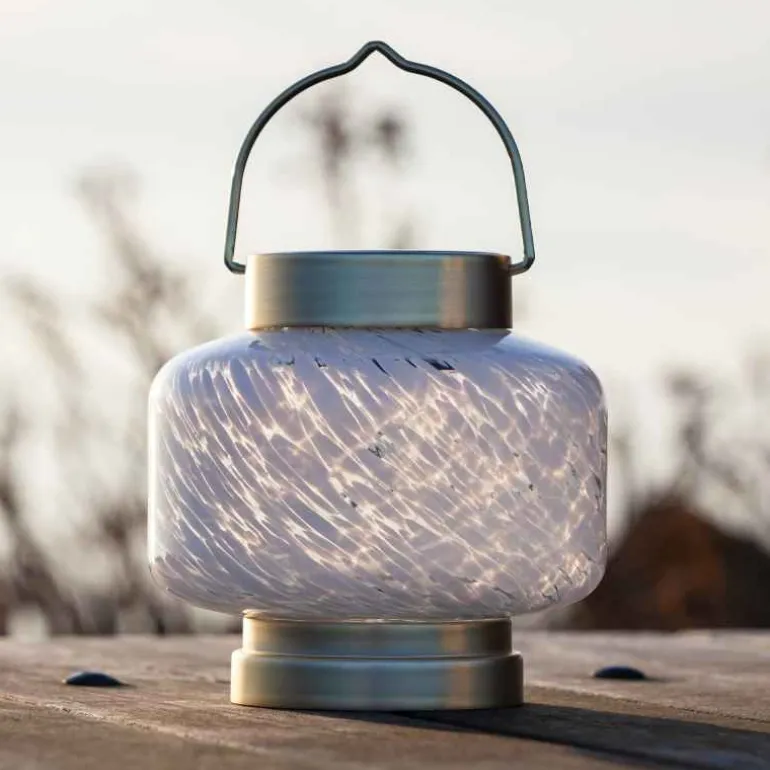 Hand-blown Solar Boater Lantern - Square