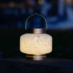 Hand-blown Solar Boater Lantern - Square