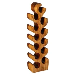 Hand-Carved Giant Suar Wood Wine Rack