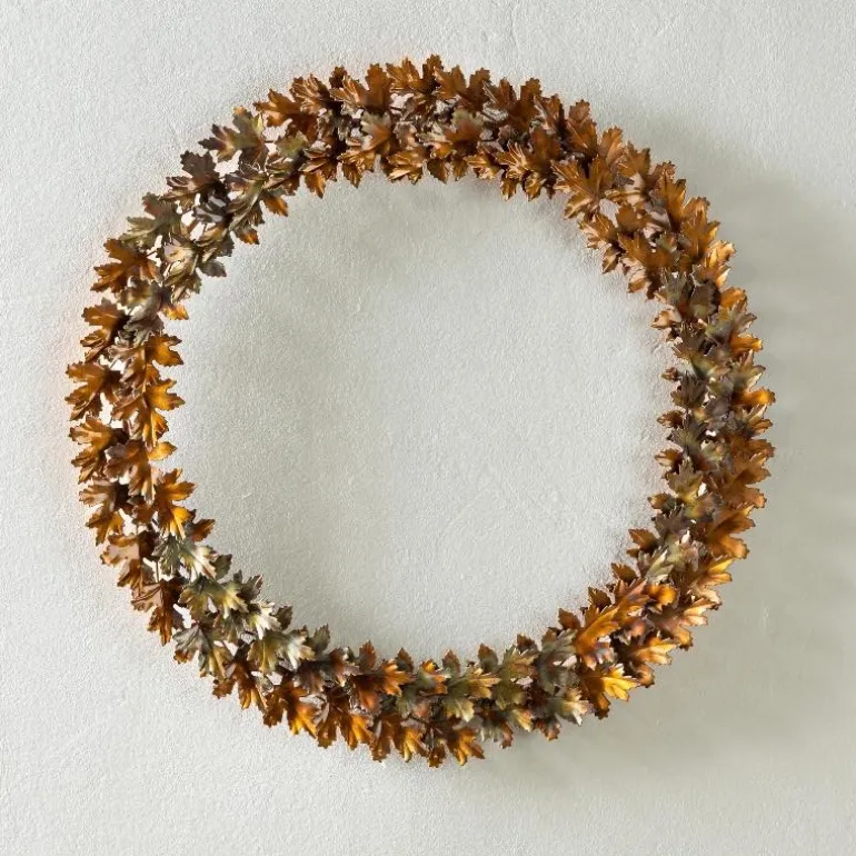 Handcrafted Autumnal Metal Leaf Wreath
