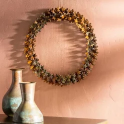 Handcrafted Autumnal Metal Leaf Wreath