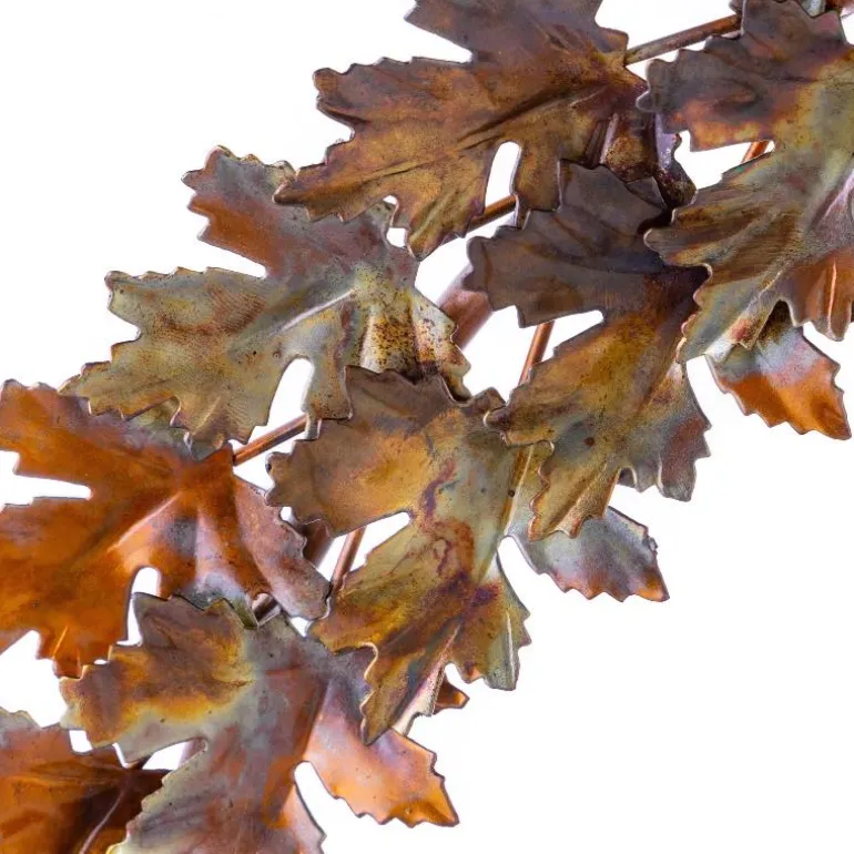 Handcrafted Autumnal Metal Leaf Wreath