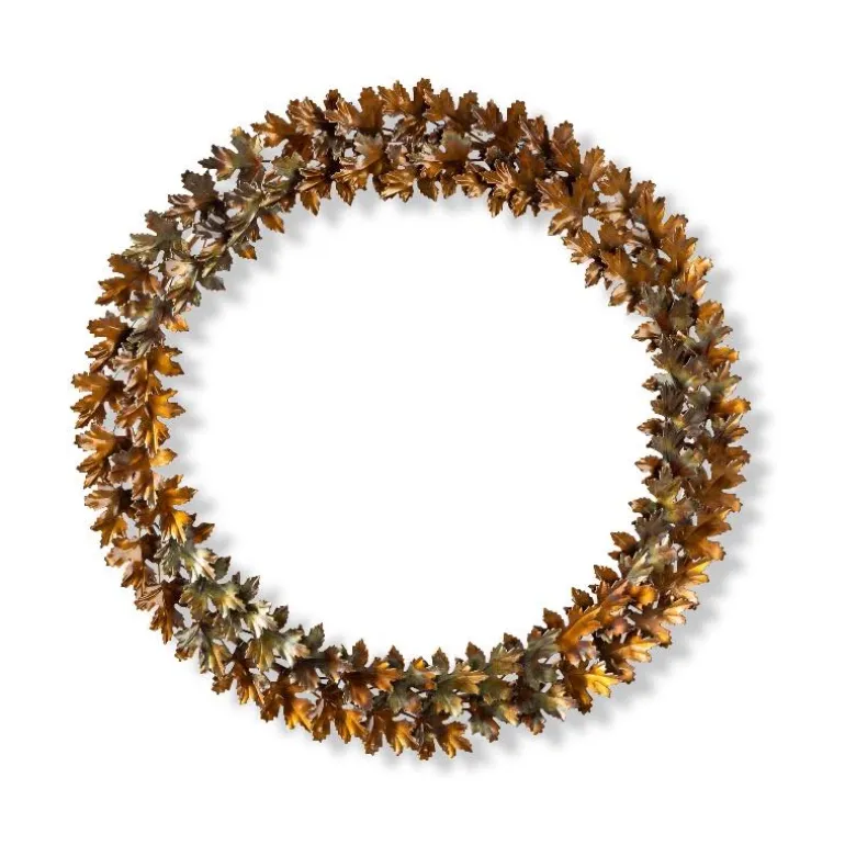 Handcrafted Autumnal Metal Leaf Wreath