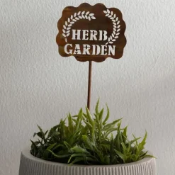 Handcrafted Flamed Copper Herb Garden Stake