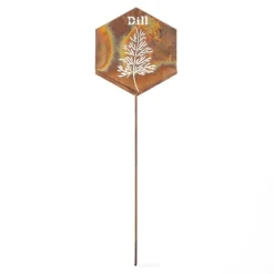 Handcrafted Flamed Copper Herb Stake - Dill
