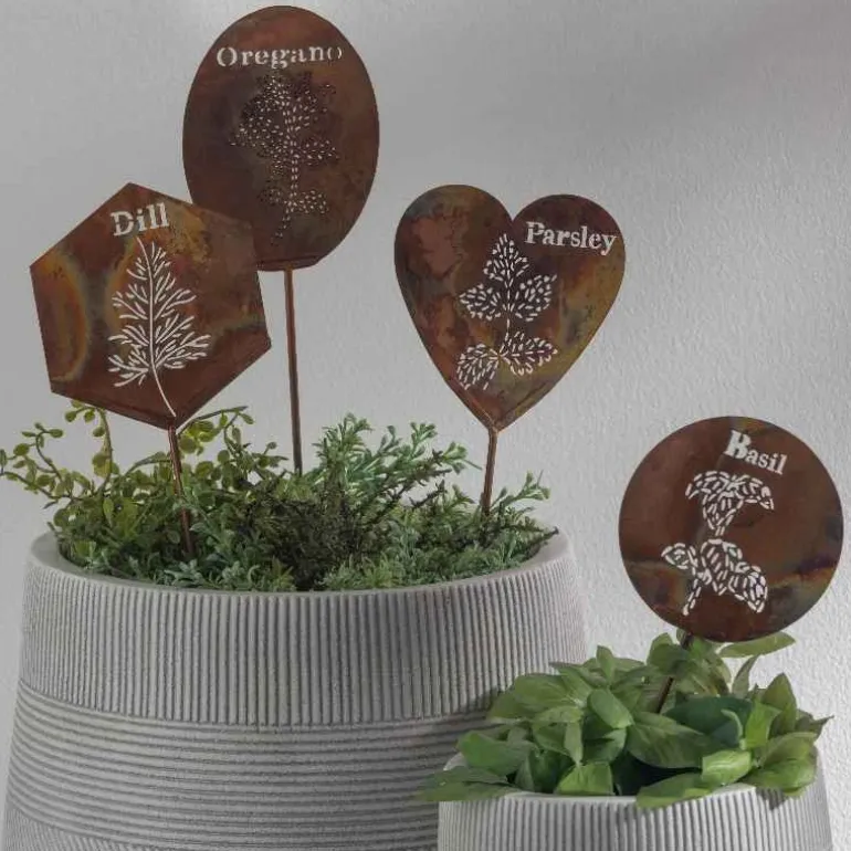 Handcrafted Flamed Copper Herb Stake - Oregano