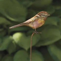 Handcrafted Flamed Copper Songbird Garden Stake