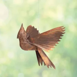 Handcrafted Flamed Metal Cardinal Ornament