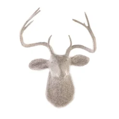 Handcrafted Haitian Artisan Paper Mache Deer Wall Art - Newsprint