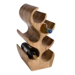 Handcrafted Mango Wood 6-Bottle Wine Rack