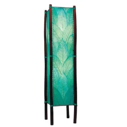 Handcrafted Rattan and Cocoa Leaves Floor Lamp - Blue