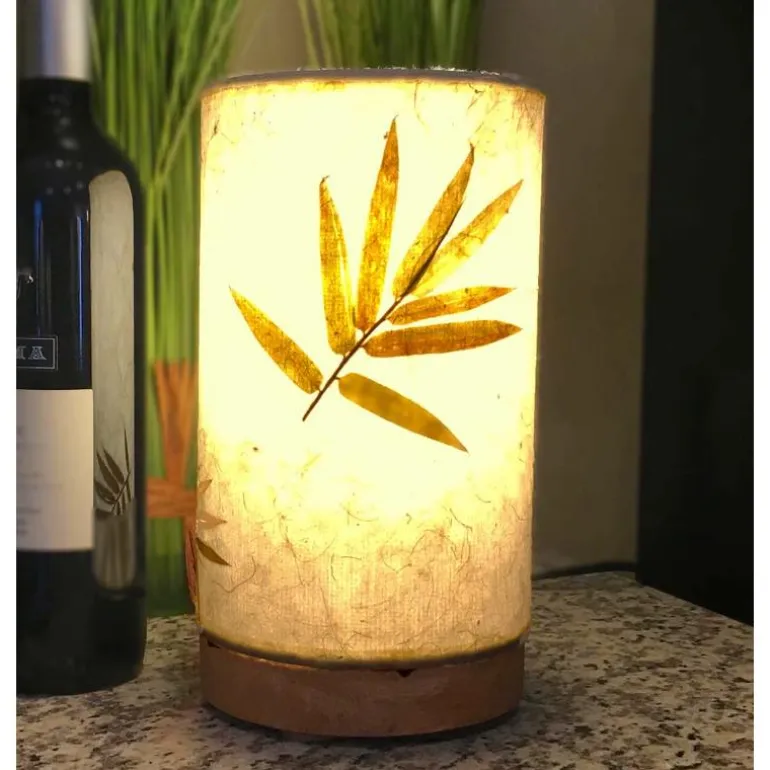 Handcrafted Short Paper Cylinder Table Lamp
