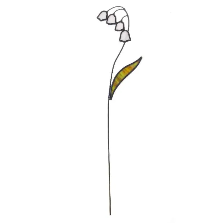 Handcrafted Stained Glass Flower Stakes - Birth Month - May